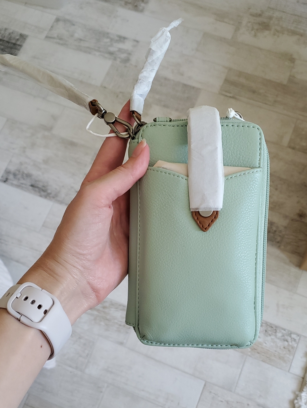 New The Sak Silverlake Smartphone Crossbody Bag Aqua Blue Green